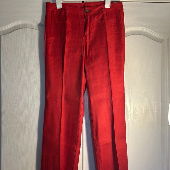 CAbi 5472 Red Valentine Linen Blend Suit – Jacket L & Pants 10 - Picture 12 of 15